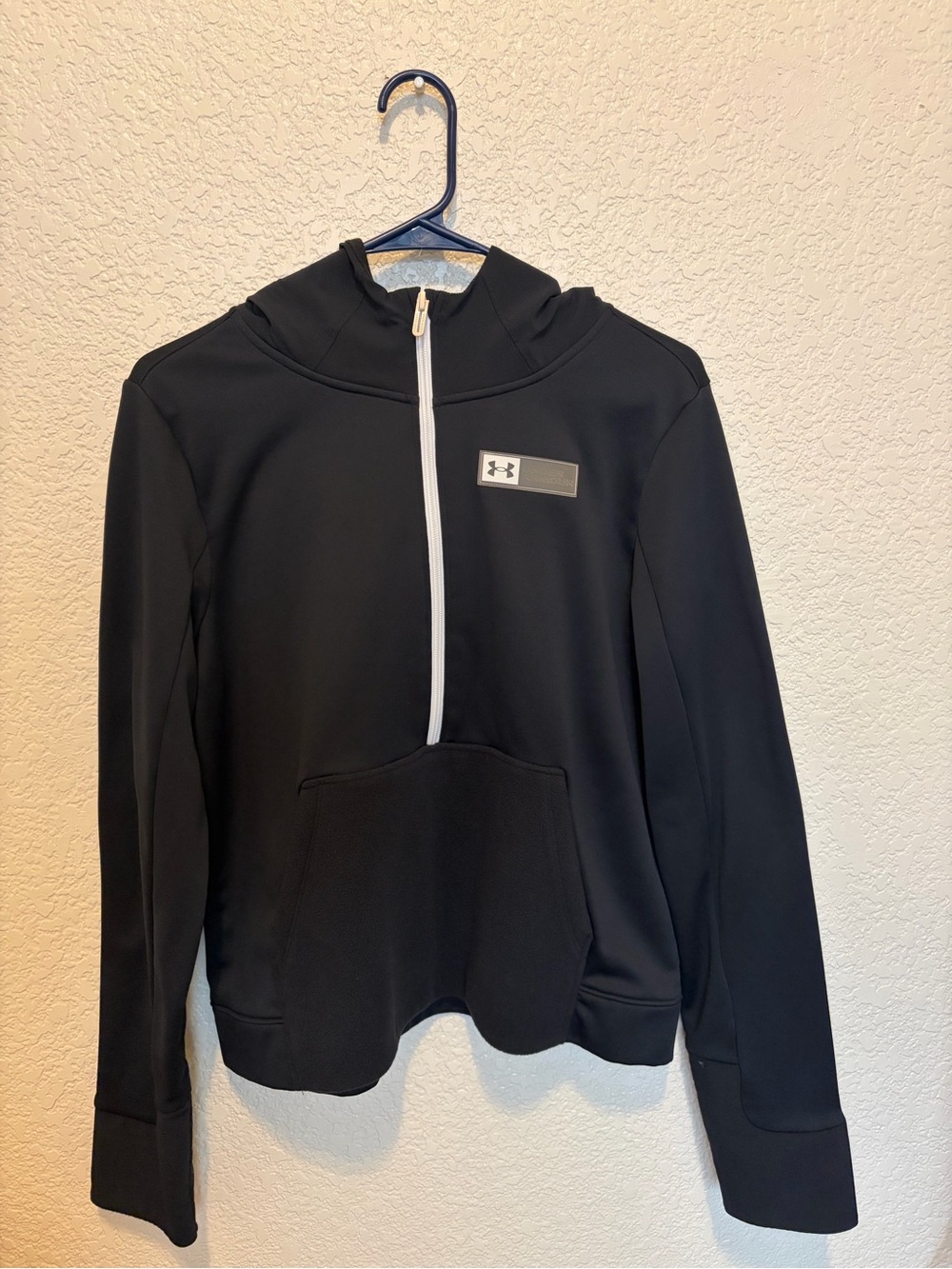 Under Armour Black Half-Zip Hoodie with Kangaroo Pocket